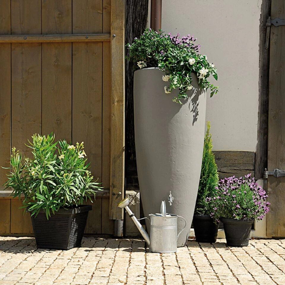 Regenton Plantenbak 300 Liter - Garantia 2in1 Grijs 4 Regenton Plantenbak 300 Liter - Garantia 2in1 Grijs - Afbeelding 2