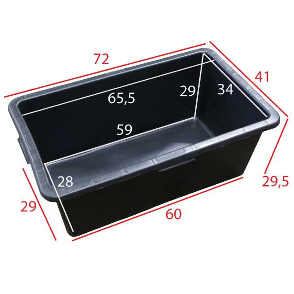 Rechthoek Kuip 65 Liter L.72 X B.51 X H.27 Cm 4 Rechthoek Kuip 65 Liter L.72 X B.51 X H.27 Cm - Afbeelding 2