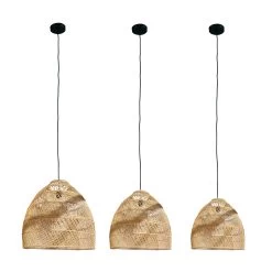 Dijk Natural Collections Hanglamp Rotan 68x68x76cm - Set Van 3